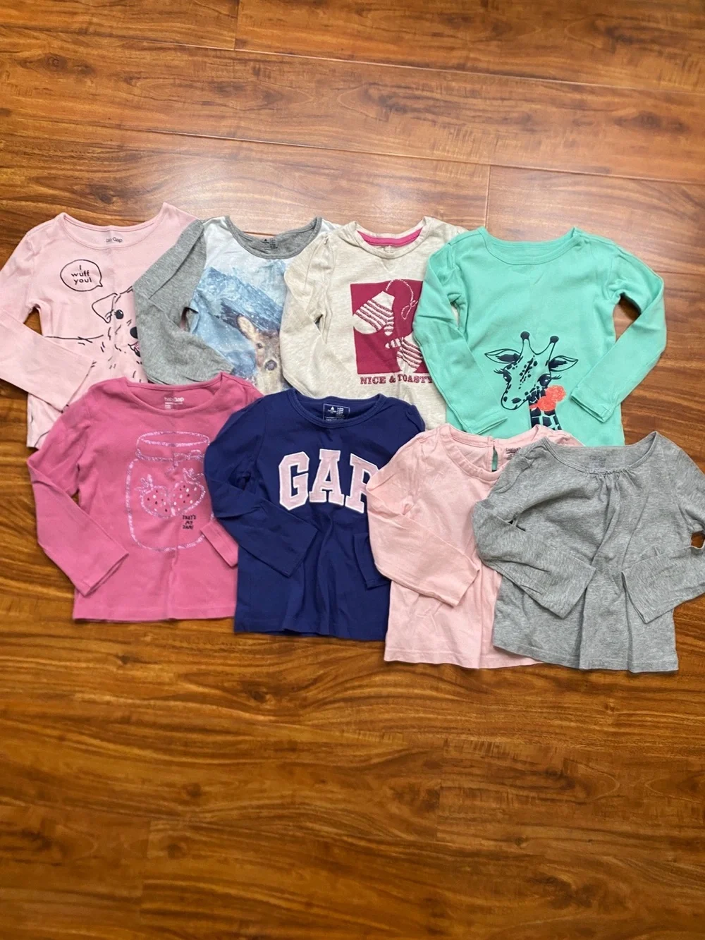GAP Toddler Girls 18 Piece Multicolor Pajamas + Long Sleeve T-Shirts Size 3T